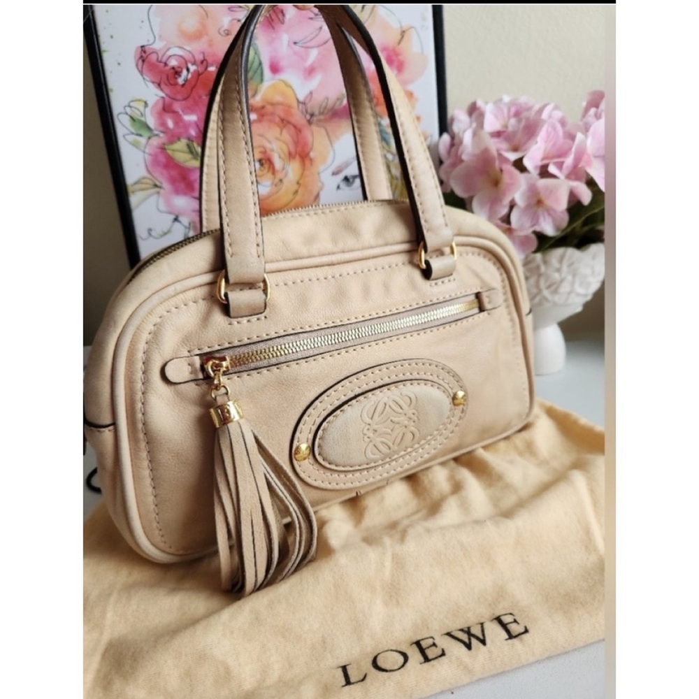 Loewe Cream Leather Handbag